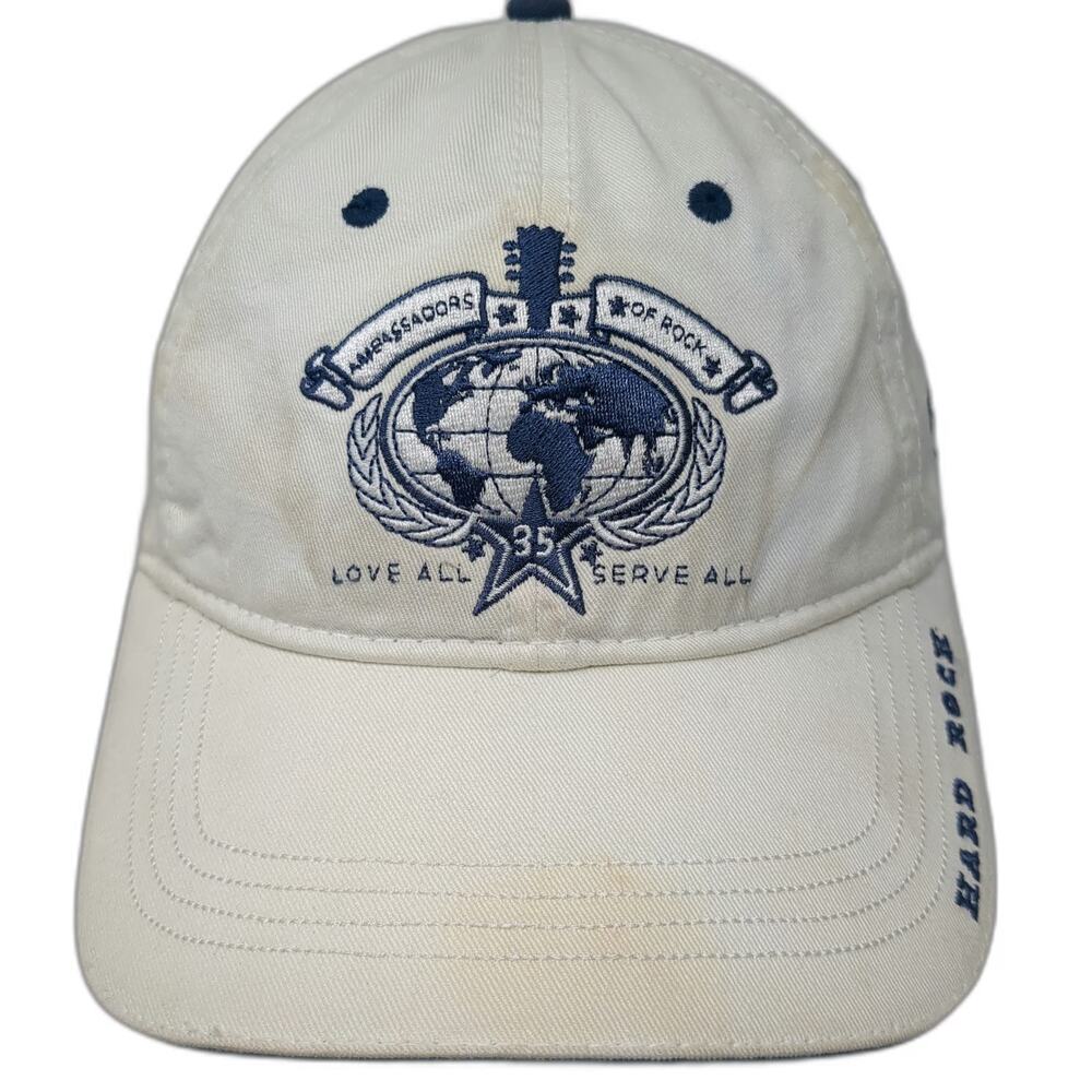 The Game Hard Rock Cafe Memphis 35th Anniversary White Blue OS Baseball Cap Hat